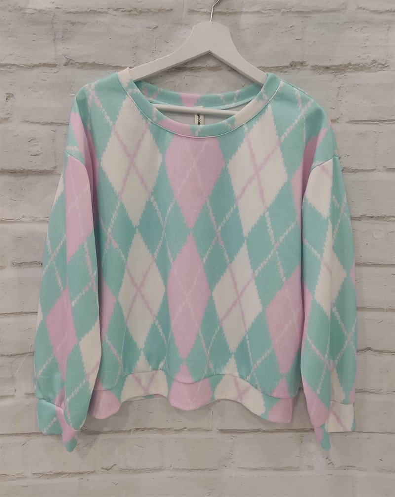 Sudadera rombos multicolor