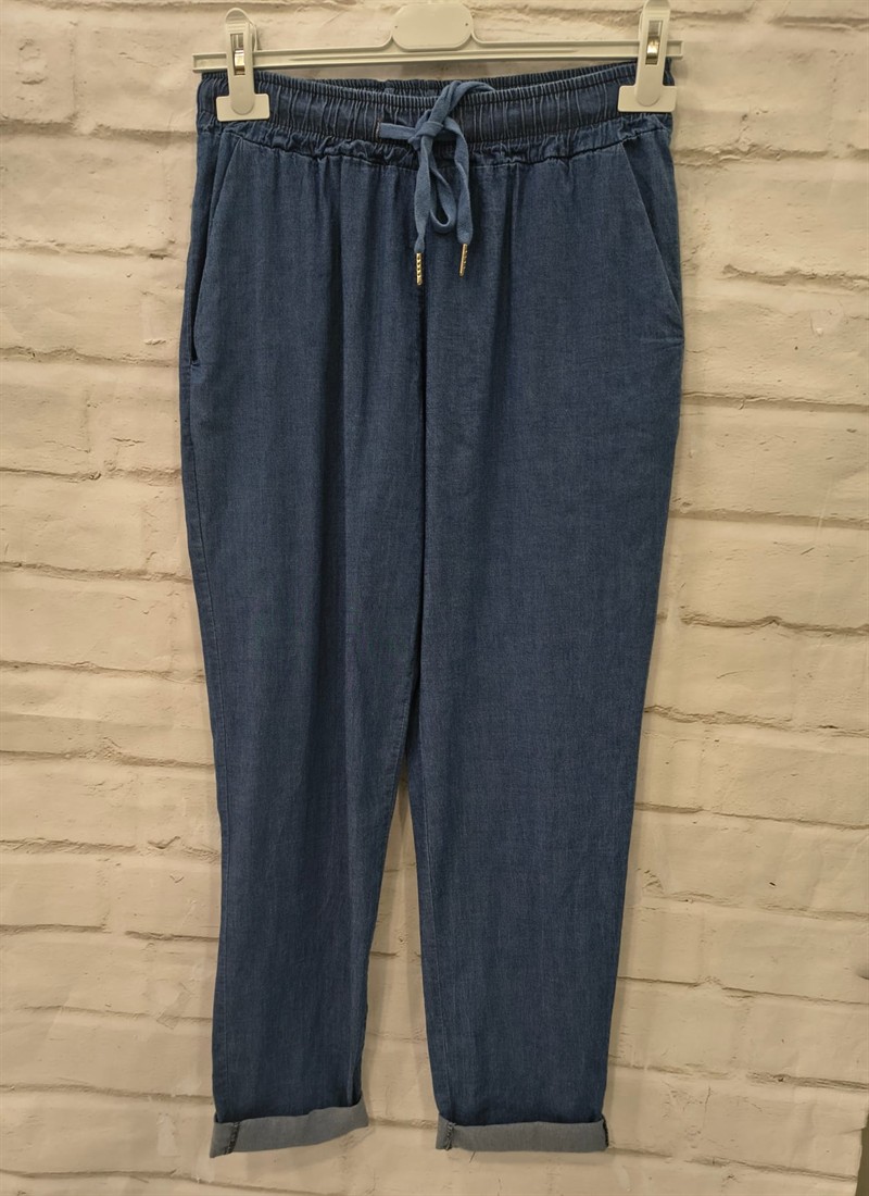 Pantalon flojo denim fino