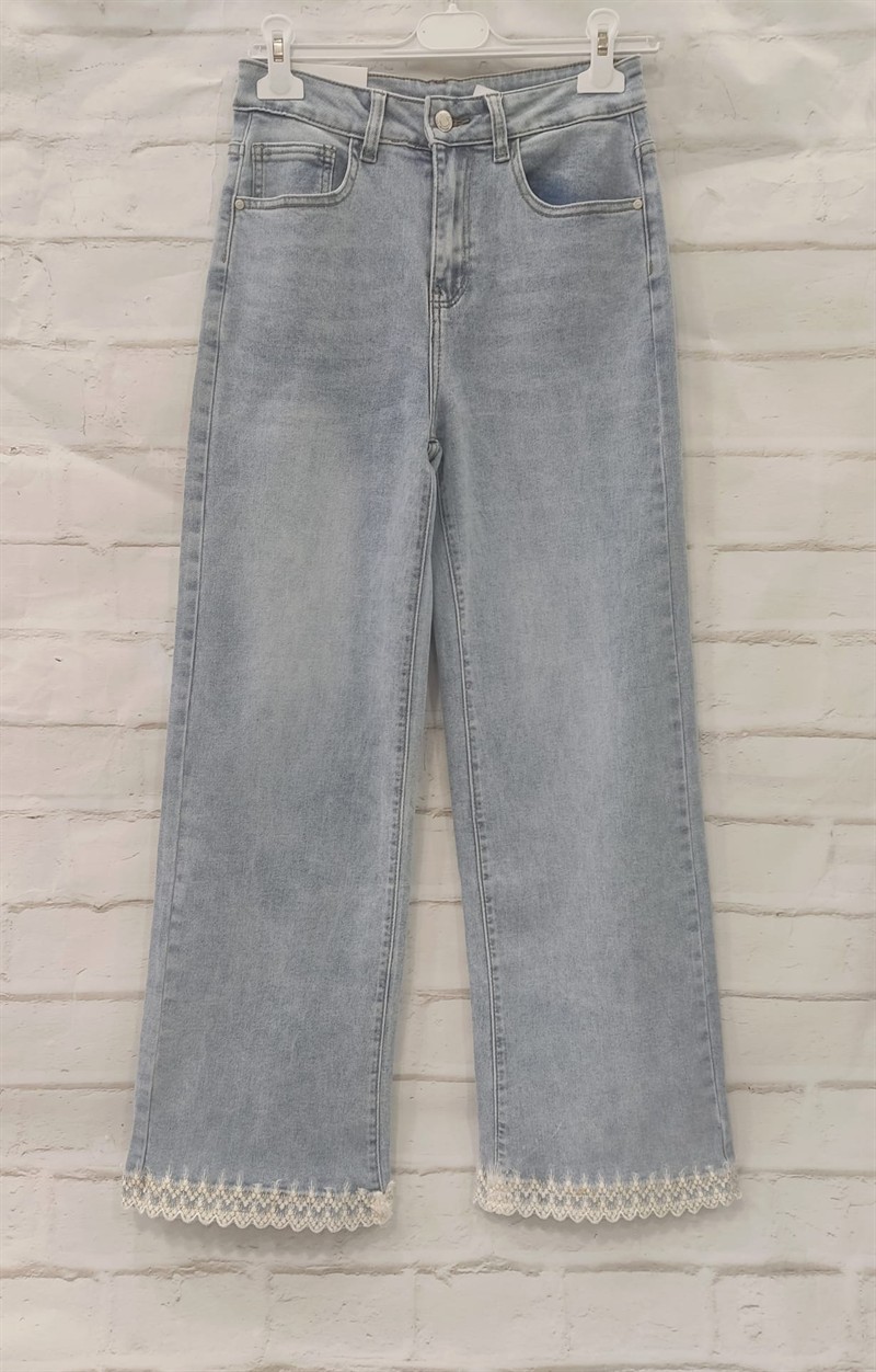 Vaquero culotte puntilla bajo
