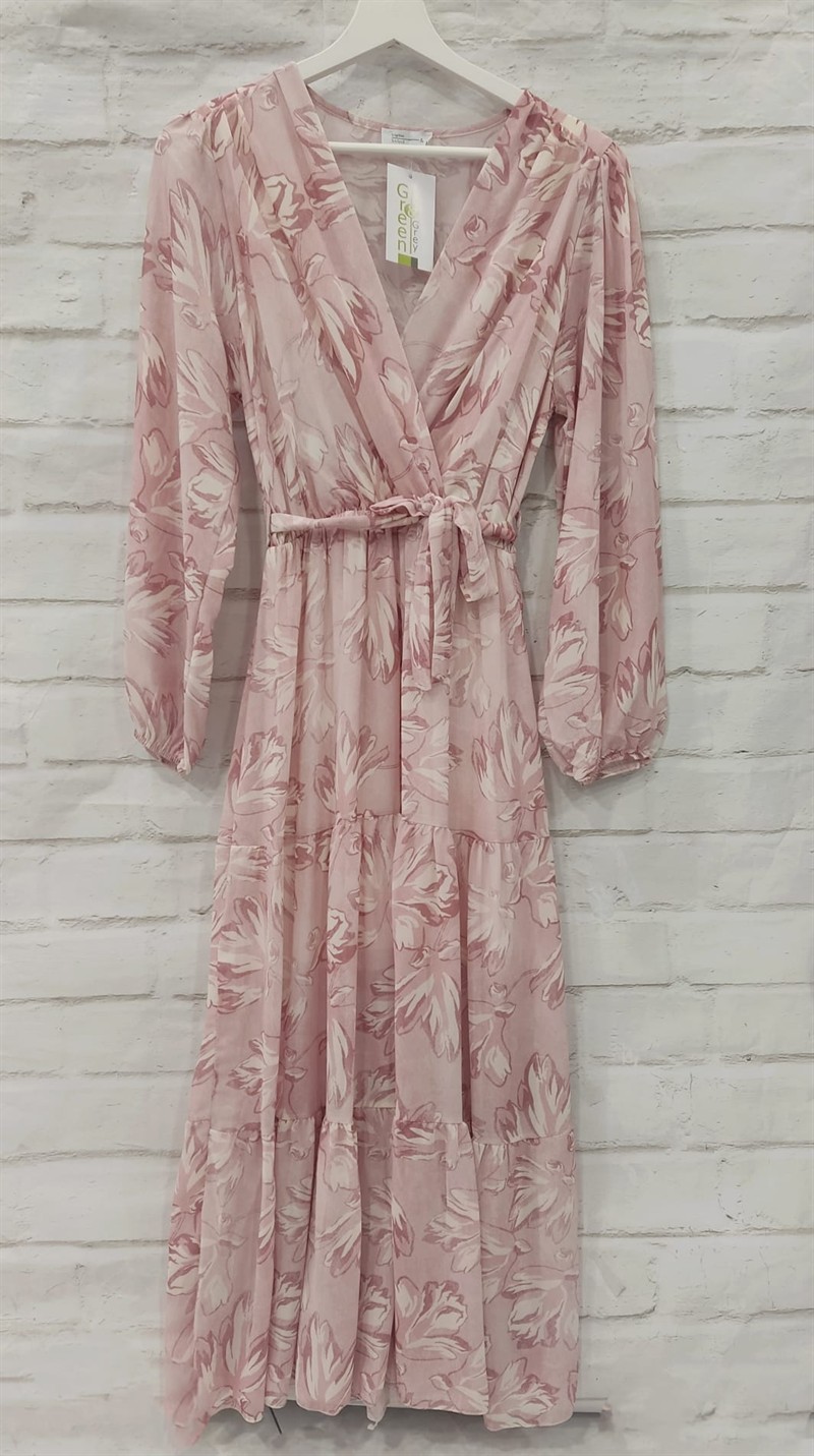 Vestido rosado estampado