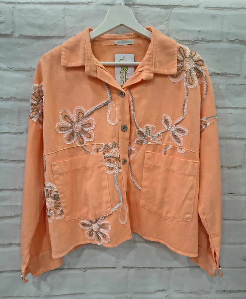 Chaqueta denim decorada
