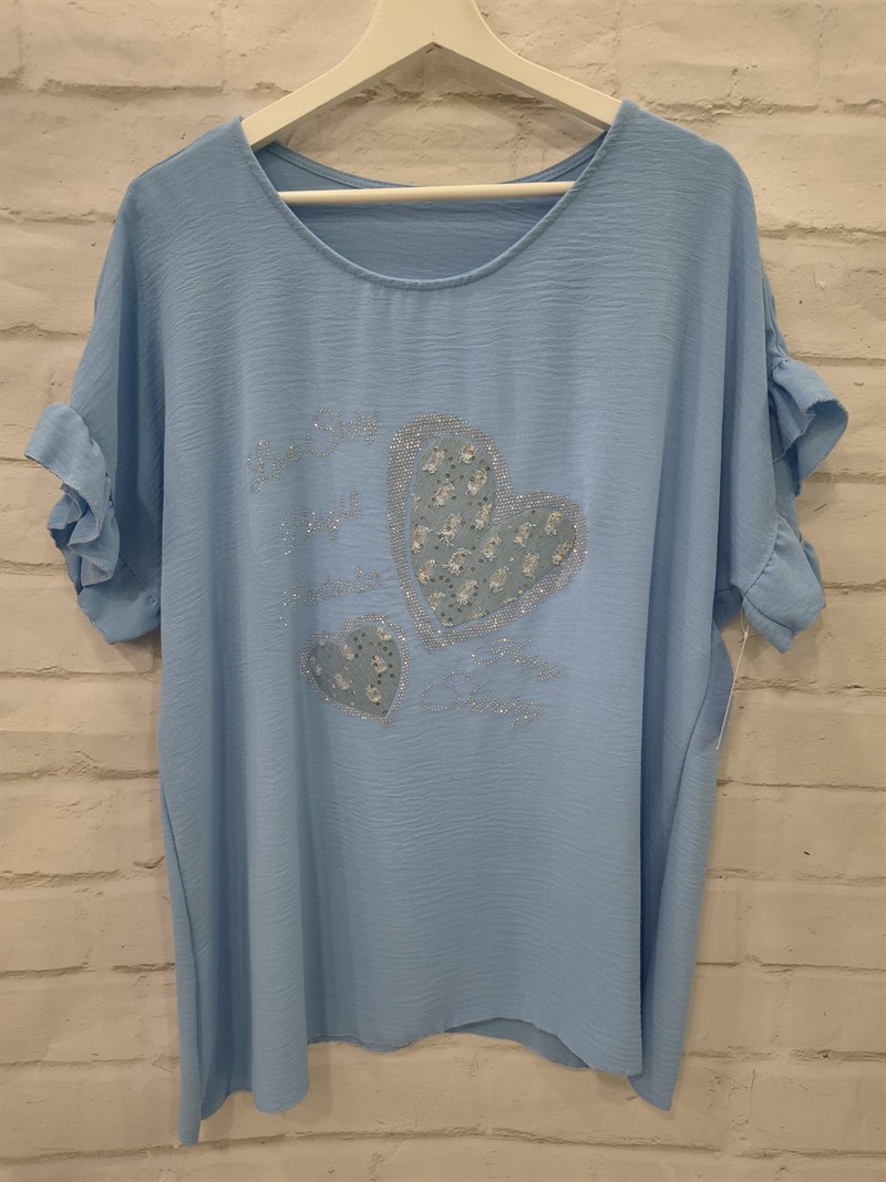 Camiseta chica corazones vaqueros