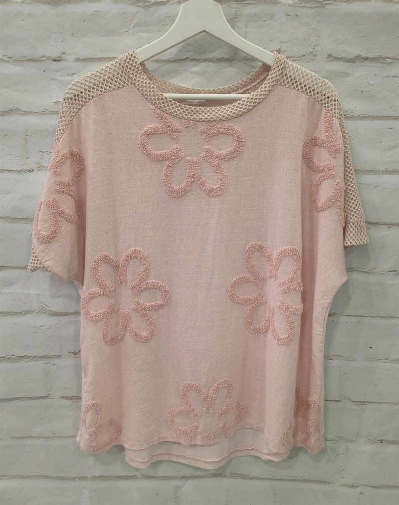 Camiseta flores tejida