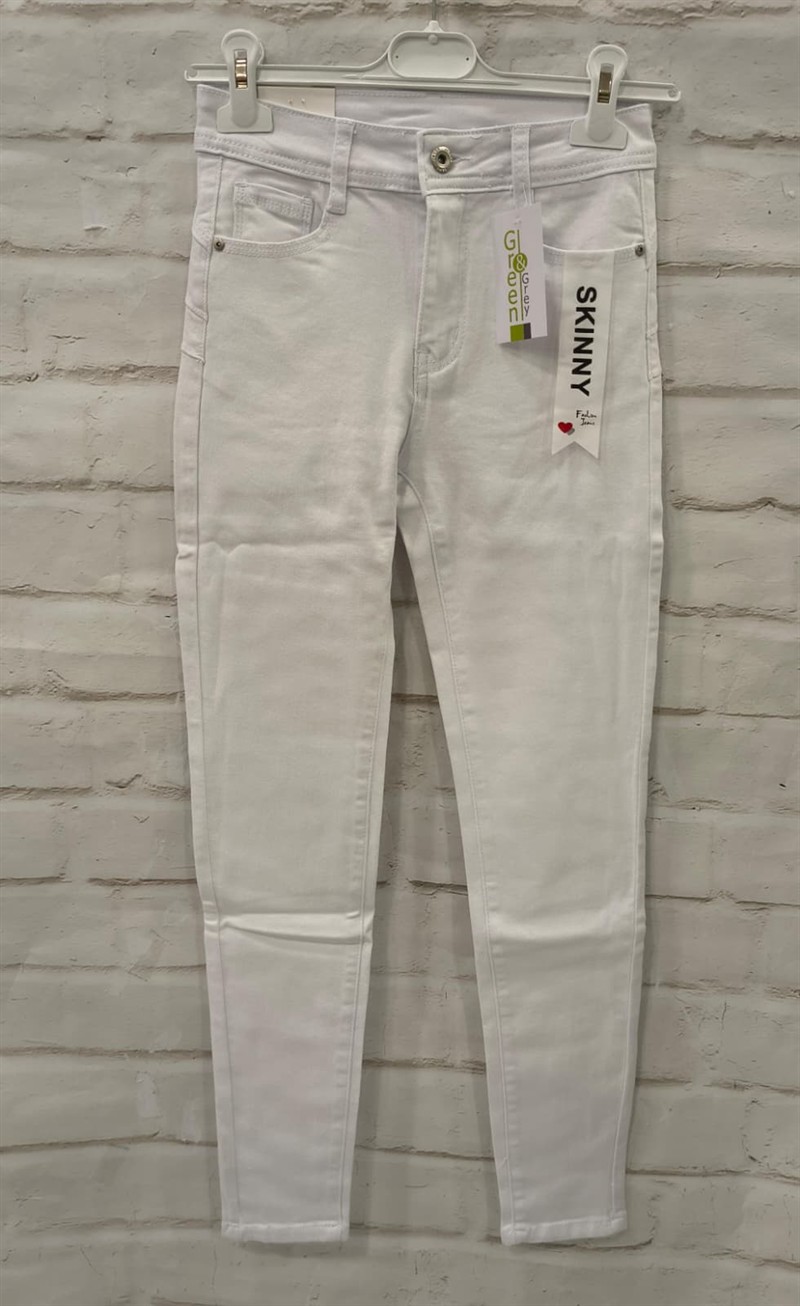 Vaquero blanco pitillo chica