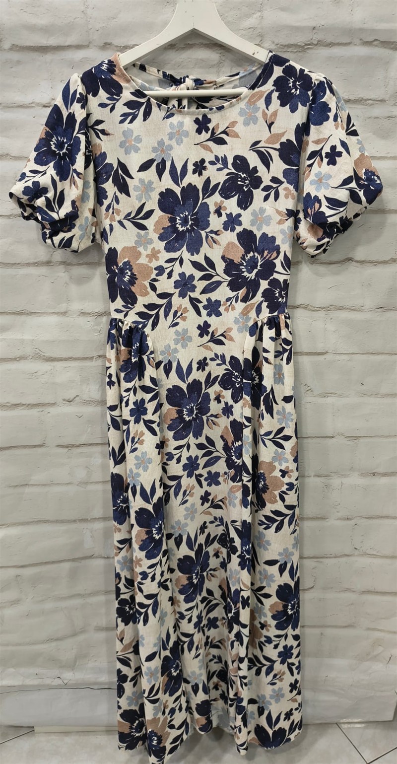 Vestido estampado lazo espalda