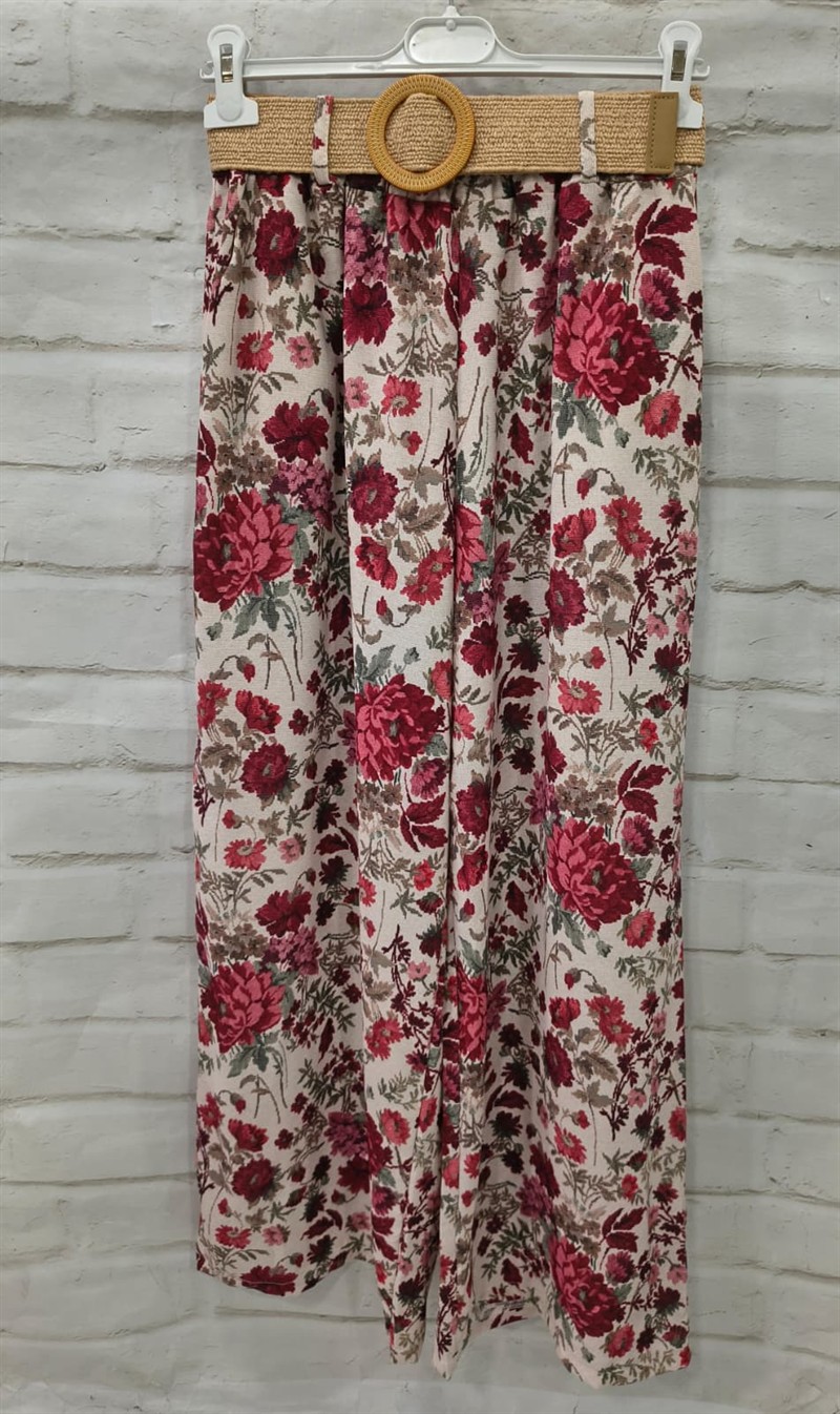 Pantalon ancho de chica floreado